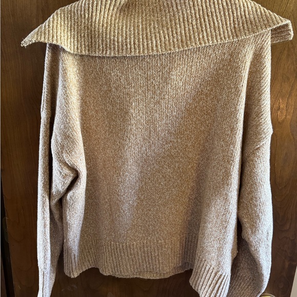 LOFT Tan Quarter Zip Sweater - Picture 3 of 3